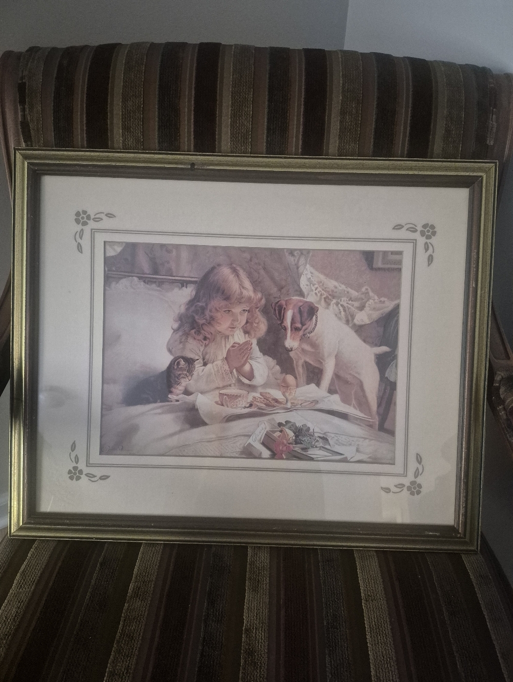 Suspense Framed Mounted Vintage Print Charles Burton Barber